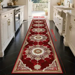Luxury Crystal Velvet Rug, Washable European Style Home Decor Carpet, High-Definition Print, Rectangular Runner Mat for Hallway & Balcony, Home Decorative Rug