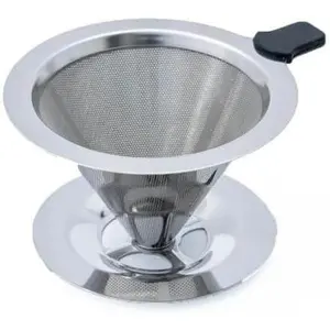 Pour Over Coffee Dripper - Slow Drip Ultra Fine Double Layer Pour Over Coffee Maker - 304 Stainless Steel Coffee Filter - Paperless   & Cost Saving