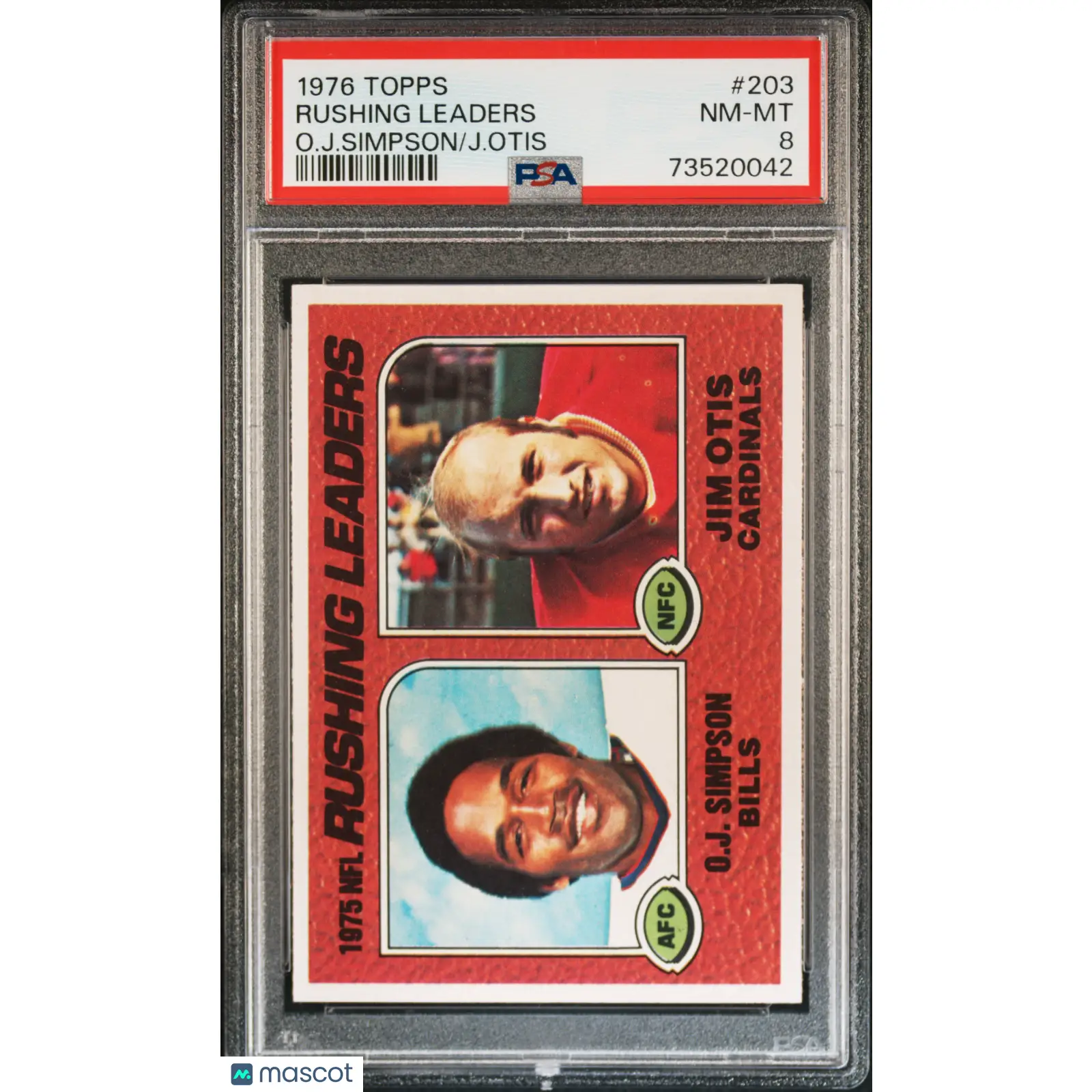 Rushing Leaders PSA 1976 Topps Football #203 8 73520042