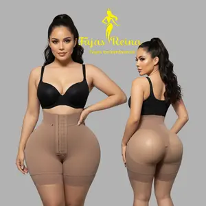 Fajas Reina Short Coqueta High Compression Molded with 3 Front Adjustments for Custom Fit All-Day Comfort Double Glute Lift Shaping