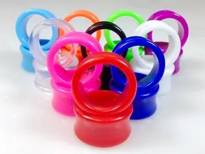 10 PAIR SET - Solid Color Ear Tunnels Plugs Gauges Earlets - up to size 30mm!