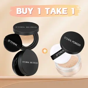 Buy 1 Get 1 Free, High Coverage, Moisturizing Foundation Pad, Refreshing Oil Control, Lightweight Loose Powder, Perfect Makeup Finish