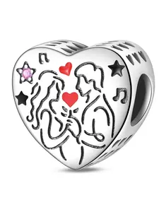 DIY Beaded Bracelet Kit, Beads Charms Accessories, Romantic Couple Design Jewelry Making Supplies, Perfect Gift for Lovers' Anniversaries & Special Occasions