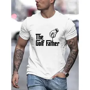 New Summer Men Casual Stylish Short Sleeve Print T Shirt Stretchy Ribbed Round Neck Comfortable Breathable Tee Top