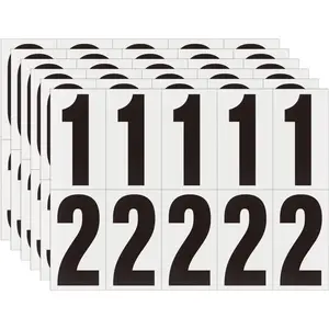 4 Inch Adhesive Numbers for Mailbox, House Numbers, Reflective Number Sticker, Mailbox Decals, Address Number, Trash Cans Decal, for Outside (60 PCS)