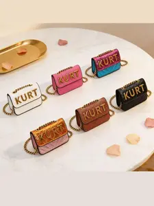 Women PU Material Crossbody Bag, Magnetic Closure Letter Decorated Small Square Handbag, Ideal for Dating Parties & Casual Outings