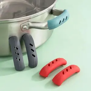 4pcs Silicone Pot Handle Anti-scalding Cover, Multi-functional Universal Heat Insulation Pot Ear Shell, Kitchen Gadgets Supplies, Modern Kitchen Accessories