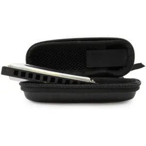 CASEMATIX Harmonica Carrying Case Fits One Hohner Lee Oskar Marine Band Swan Harmonica with Microfiber Cloth & Accessory Pocket