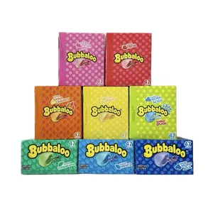 Bubbaloo - Chewing Gum with Flavored Filling Inside: Fruity Flavor, Strawberry Flavor, Chamoy Pineapple Flavor, Banana Flavor, Sour Blueberry Flavor, Herb Flavor, Mint Flavor, and Blueberry Flavor Bubblegum Snack 47 pieces