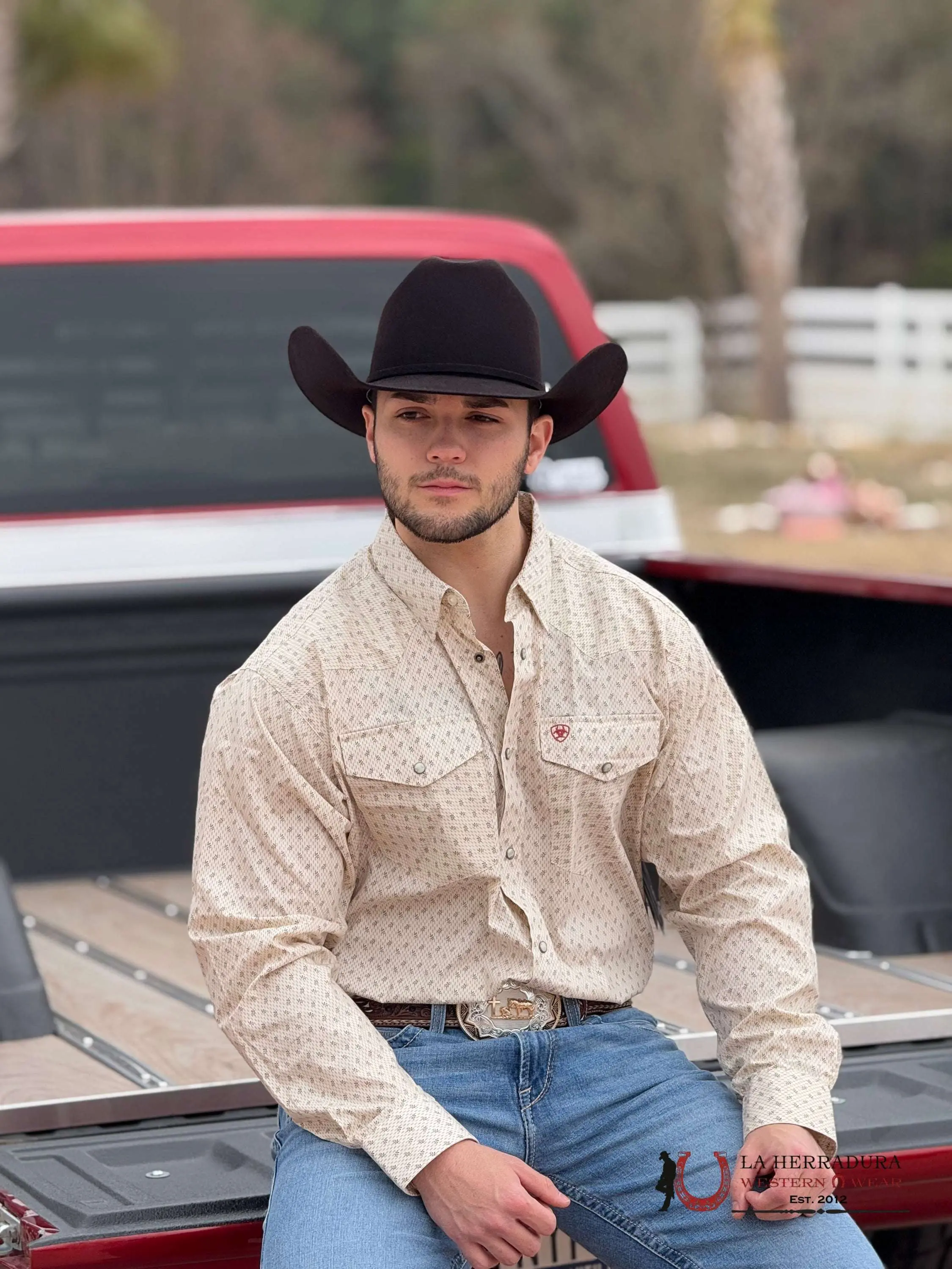 ARIAT SALEM LONG SLEEVE SHIRT OFF WHITE- 10052619