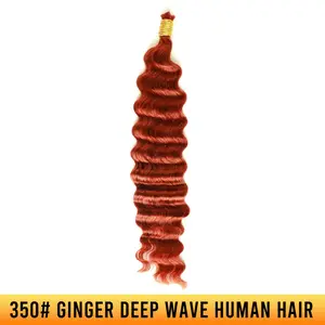 Ygwigs 350# Ginger Deep Wave Body Wave Bulk Human Hair For Braiding