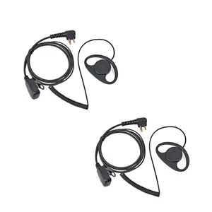D Shape Two Way Radio Earpiece with PTT, Walkie Talkie Portable Headset with Swivel Boom Microphone for Motorola 2 Way Radio CLS1110 RDM2070d CP200 CP200d CLS1410 CLS1413 CLS1450 Radio(2 pack)