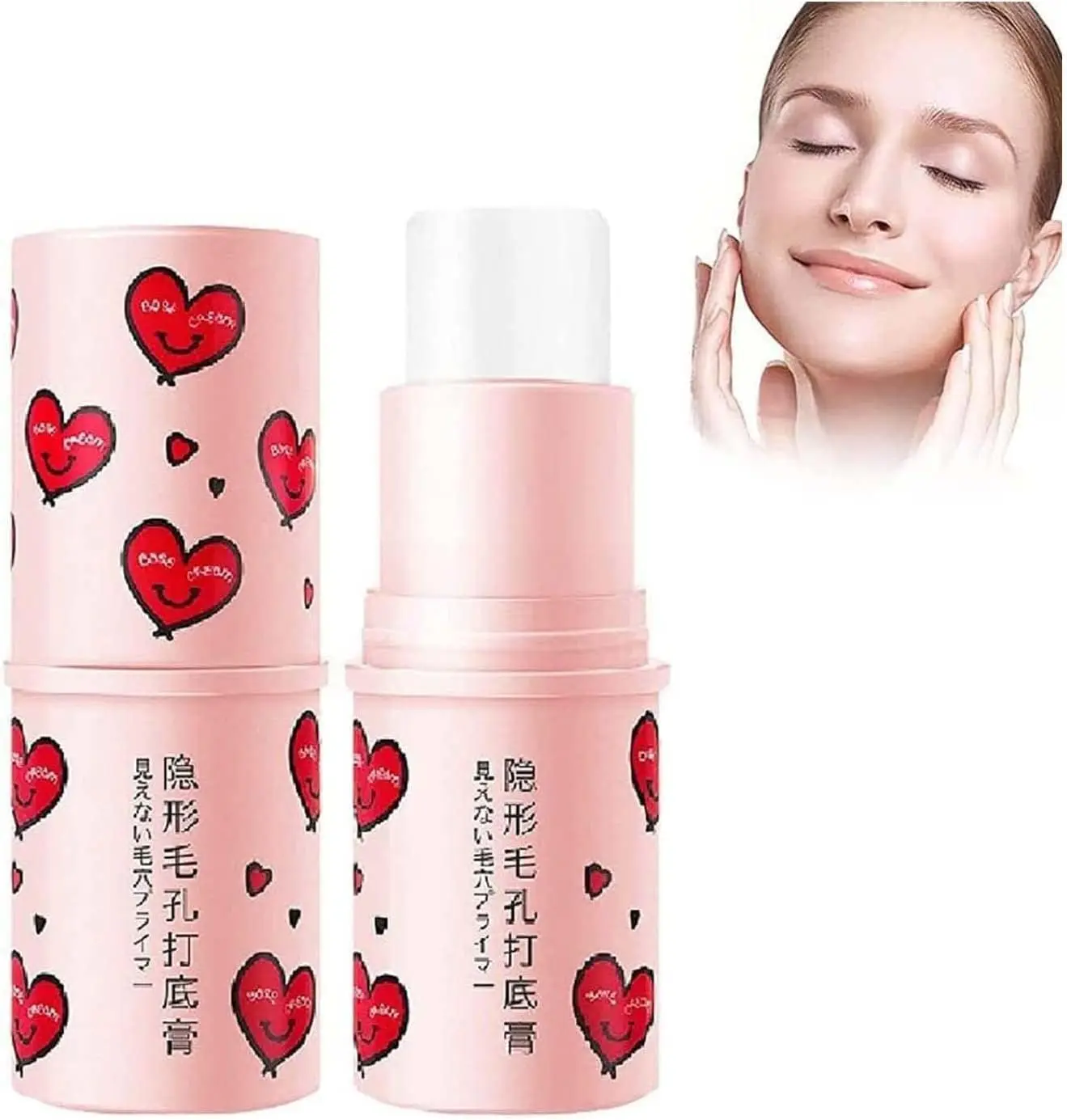Invisible Pore Primer Stick, Moisturizing Face Balm for Oil Control and Brightening, Smooths Wrinkles for a Flawless Finish, Waterproof Makeup Base, 8g, Moisturizer, Blend, Makeup Products, Tube, Youth, Blurs Out Pores, 10 Ml