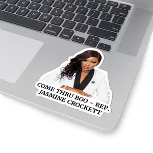 Rep Jasmine Crockett Sticker "Come Thru Boo" - Political Satire Decal - Feminist Merch - Protest Stickers