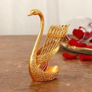 European Light Luxury Dessert Spoons, Little Swan Spoon Set, Classical Creative Design, Cute Swan Pattern, Elegant Tableware, Candy Spoons, Dinnerware Utensils