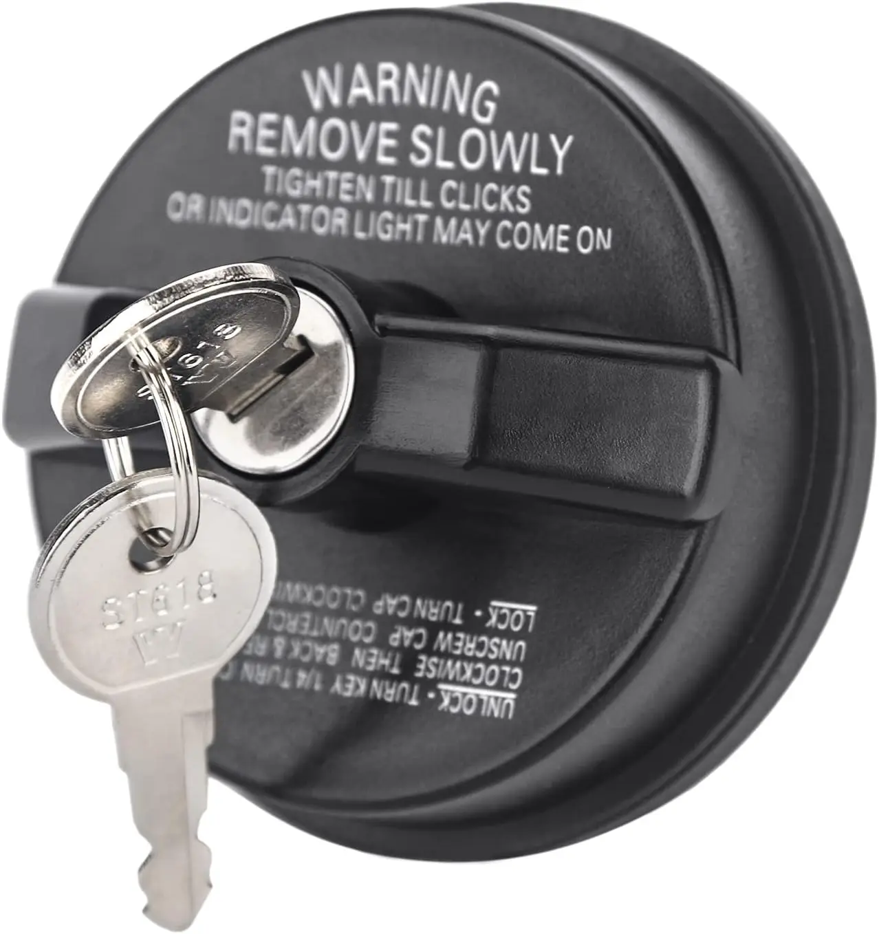 31780 Locking Fuel Cap - Auto Replacement Part for Chevy (Silverado 1500/2500/3500, Cruze, Express, Malibu, Colorado, Suburban, Tahoe, Equinox) & GMC, Buick, Cadillac, Saturn, Toyota, Honda, Nissan, Subaru, Acura, Lexus, Mitsubishi Automotive Accessory