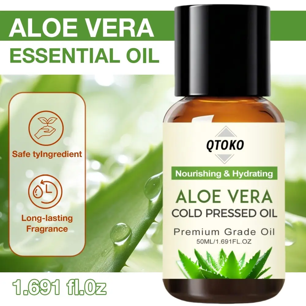 Aloe Vera Cold Pressed Oil 50ML, Premium Grade Oil for DIY Skincare, Hair Care & Body Massage, Natural Aloe Vera Essential Oil, Moisturizing Body Oil, Hydrating Body Oil, Supple Skin Oil