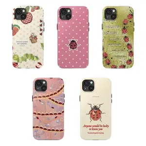 Combo 5 Ladybug Tough Phone Case, Love Bugs Case Cover for iPhone