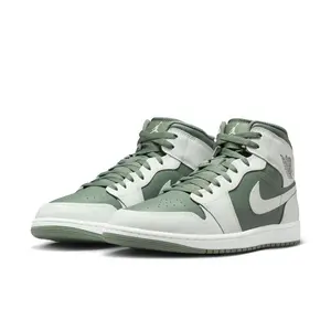 Men's Air Jordan 1 Mid "Summit White/Vintage Lichen" DQ8426-107 Fashion Athletic Sneaker