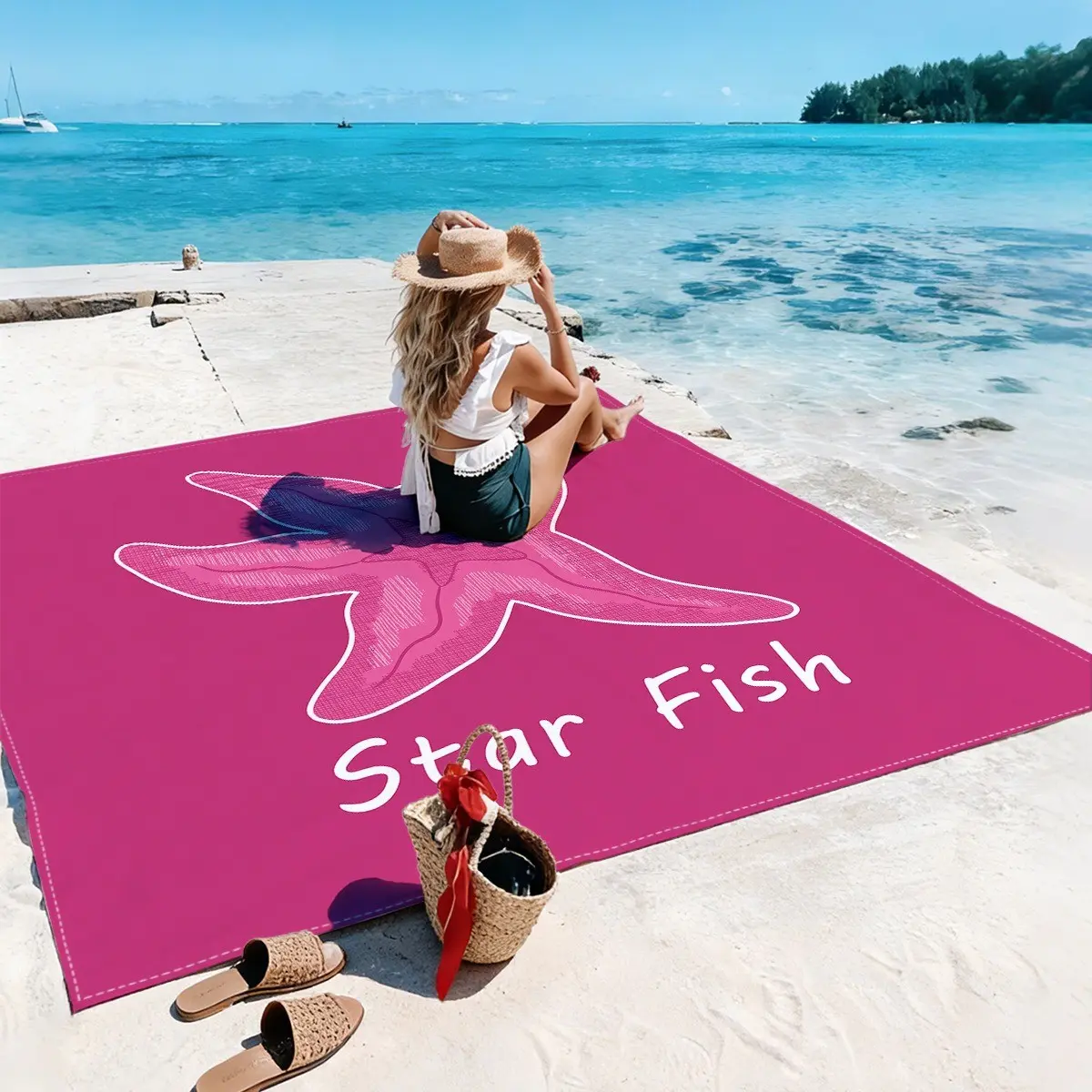 Quick-Dry Waterproof Beach Mat, Picnic Pad for Outdoor Camping, Moisture-Resistant Lightweight Camp Mat, Ideal for Hiking & Traveling