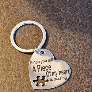 Piece of My Heart Memorial Keychain. Stainless Steel