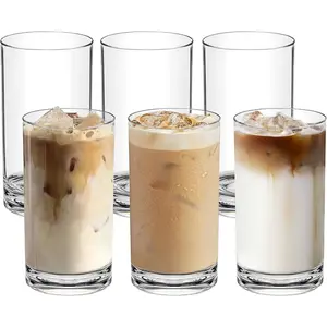 Shatterproof Plastic Drinking Glasses Set of 6, 17 Oz Clear Unbreakable Tumblers for Kitchen, Poolside & Patio - , Dishwasher-Safe,  Cups That Look Like Glass
