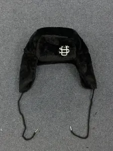 Unisex Fleece Pilot Hat, Fall Winter Warm Comfortable Cap, High Street Trendy Design, Classic Pattern, Versatile Fashion Accessory