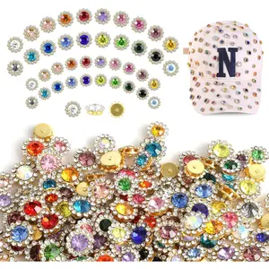 200 count 20 Mixed Colors Sew on Rhinestones, 10mm 12mm  Glass Metal Base Flower Claw Rhinestone for Crafting, Bedazzling Rhinestones for Clothes Shoes Hats Bags & Sewing Accessories