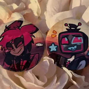 2 Ops Vox and Alastor Hazbin Hotel Inspired Pins Button (NOT COMBO 2)