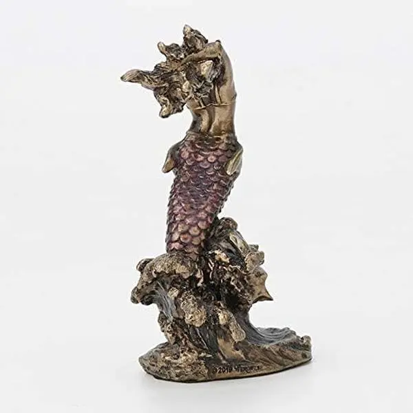 Veronese Design 3 1/2 Inch Yemaya Santeria Orisha Mother of All and Goddess of The Ocean Cast Resin Hand Painted Antique Bronze Finish Statue Home Decor