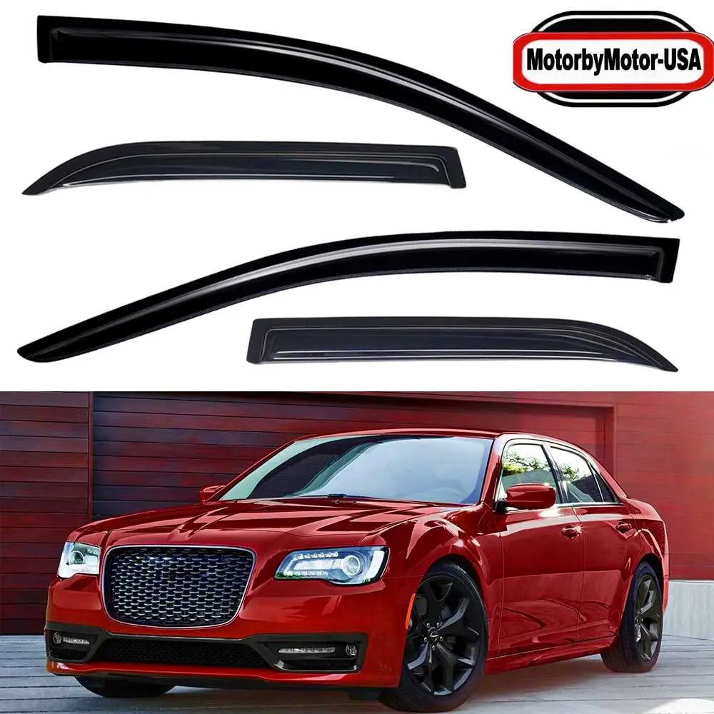 Window Visors Rain Guards Vent Shade Deflectors for 2011-2023 Chrysler 300 - Sleek Vent Shade Vent Visors for Fresh Air & All-Weather Protection - Durable Exterior Upgrade
