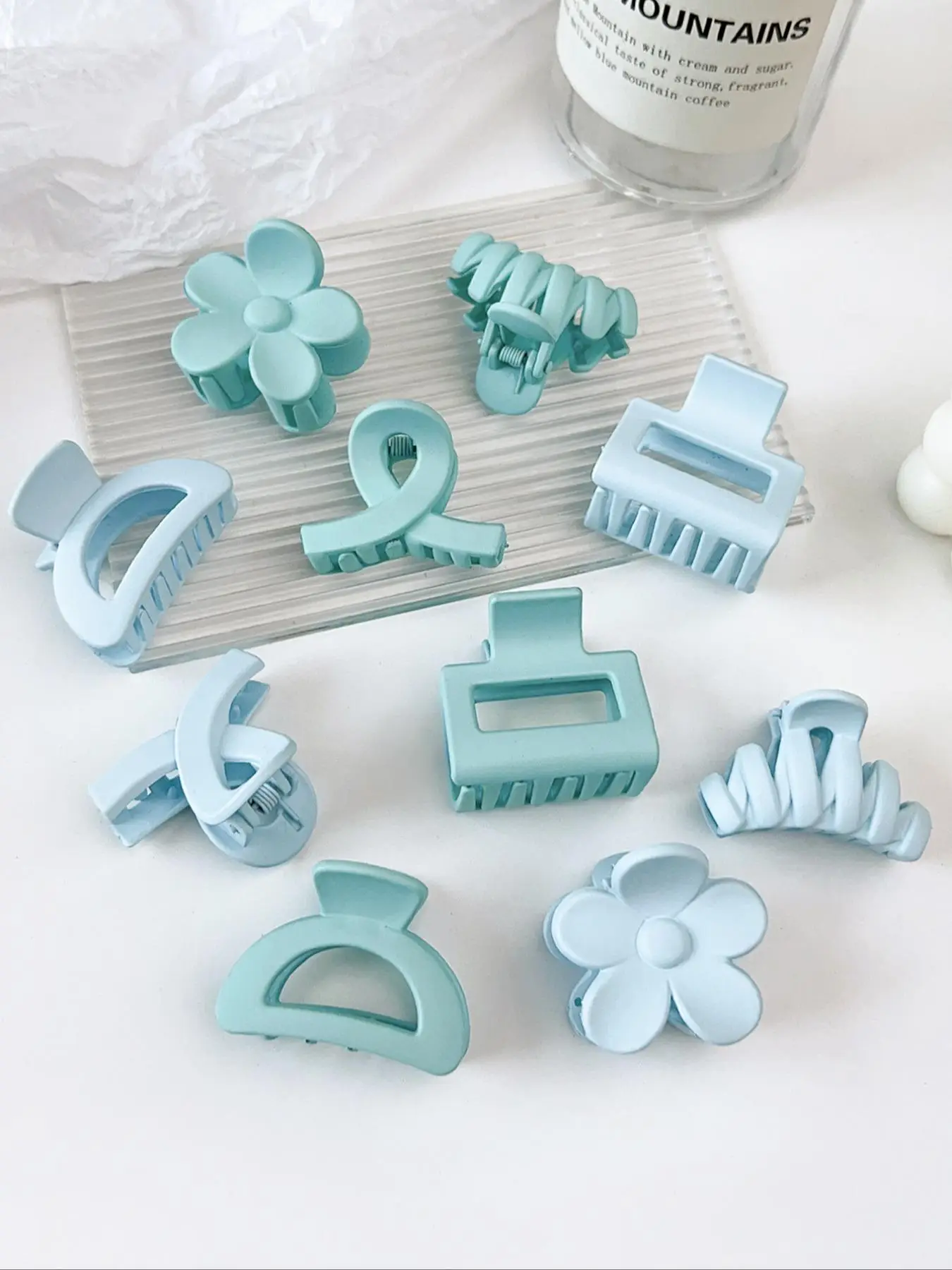 Women's Cute Minimalist Flower Shape Hair Claws, 10pcs/set Simple Trendy Multicolor Hair Claws, Chic All-match Hair Accessories for Daily Use