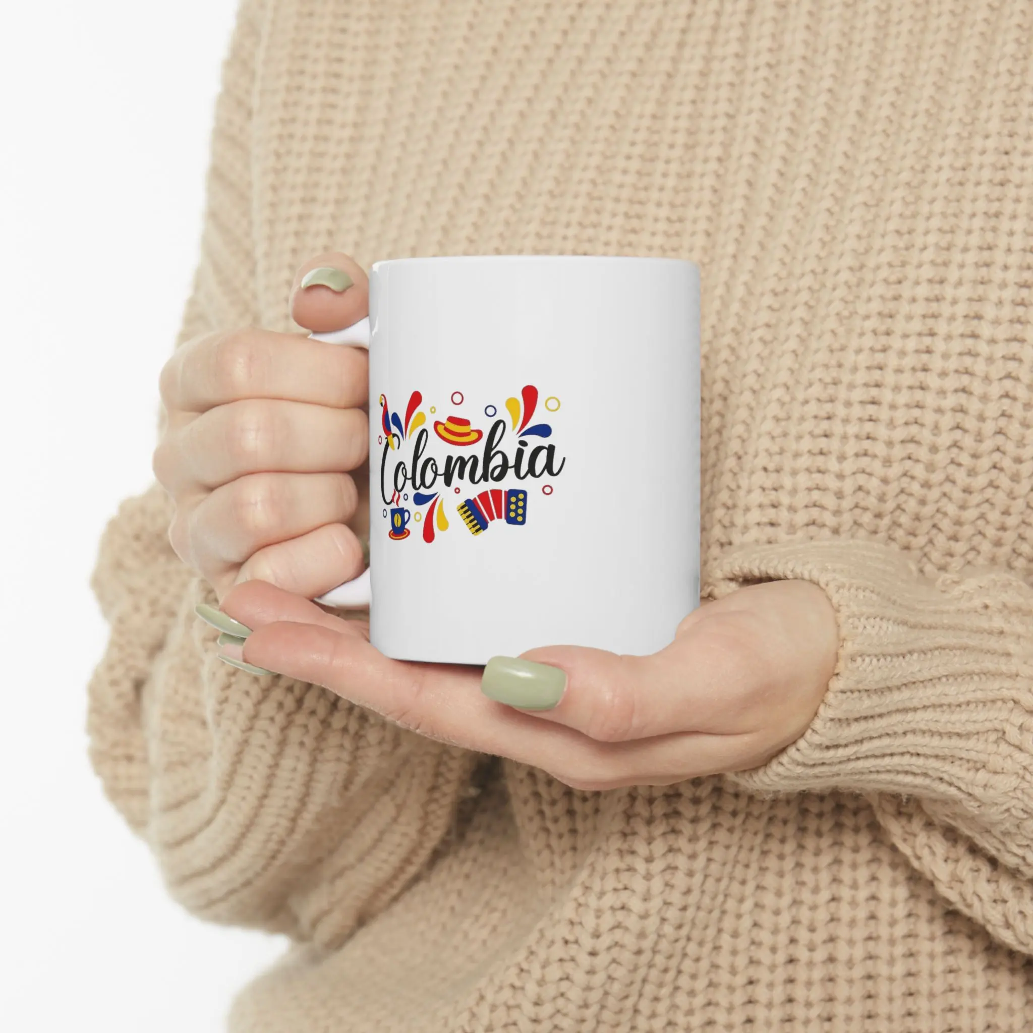 Colombia Pride Coffee Mug | Colorful Colombian Design, 11oz or 15oz
