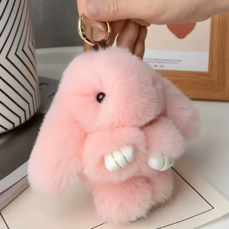 Pink Plush Bunny Women’s Purse Keychain
