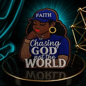 Religious Mindfulness Iron-On Patch - "Chasing God Not The World" Design, Compatible with Soft Cover Journals