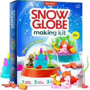 Snow Globe Making Kit – Create 2 Winter Wonderlands with Clay Figures & Glitter Snow