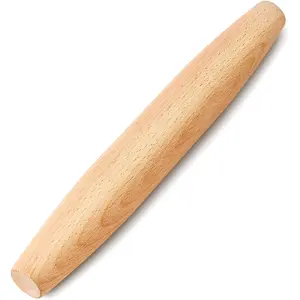French Rolling Pin for Baking 7.9 Inches Beech Wood Tapered Dough Roller for Pizza Dough Pie Crust Cookie Fondant Dumpling