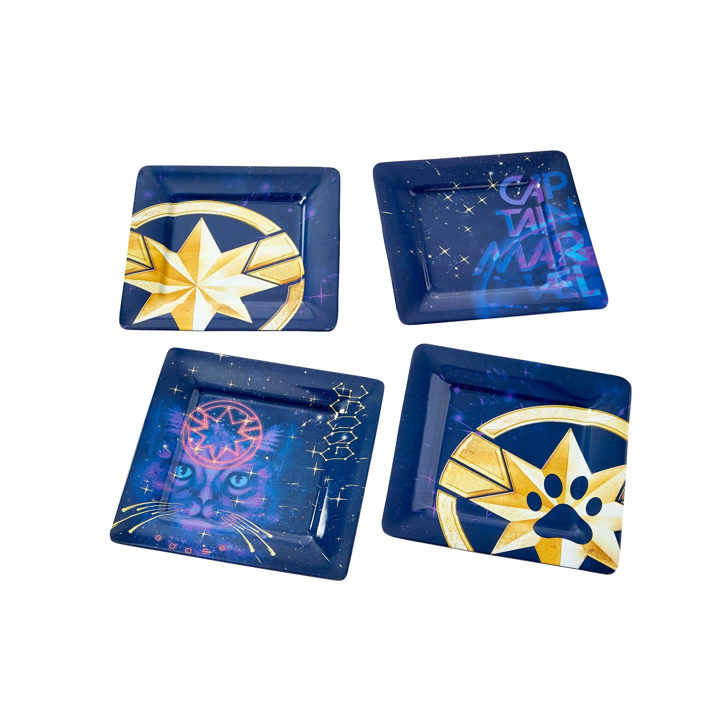 Marvel’s Captain Marvel Celestial Goose 4-Piece Melamine Plate Set