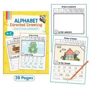 A-Z Letter Drawing Workbook with Perspective Pages, Step-by-Step Alphabet Worksheets for Kids Ages 4-8, Preschool Learning Activity Book, Teacher Approved Educational Tool