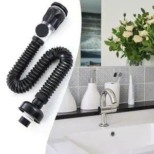 Abs Stainless Steel Flip Valve Drain Pipe, Odor-Proof Sink Drain, Side and Straight Dual Hole Design, Universal Bathroom Cabinet Drain Tube