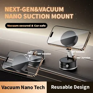 Magnetic Phone Holder with Vacuum Suction Cup, Multifunctional Phone Stand for Home or Office, Phone Accessories for iPhone & Android, Phone Suction Mount