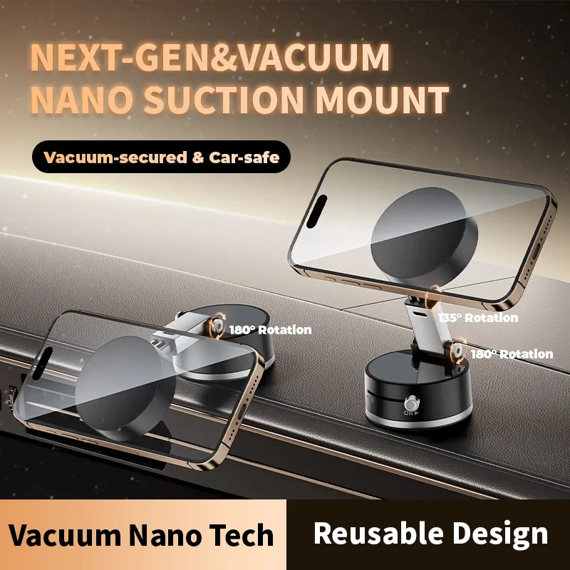 Magnetic Phone Stand, Vacuum Suction Cup Holder, Multifunctional Phone Holder, Cell Phone Holder, Multi-Functional Phone Mount for Home Office, iPhone and Android Accessories
