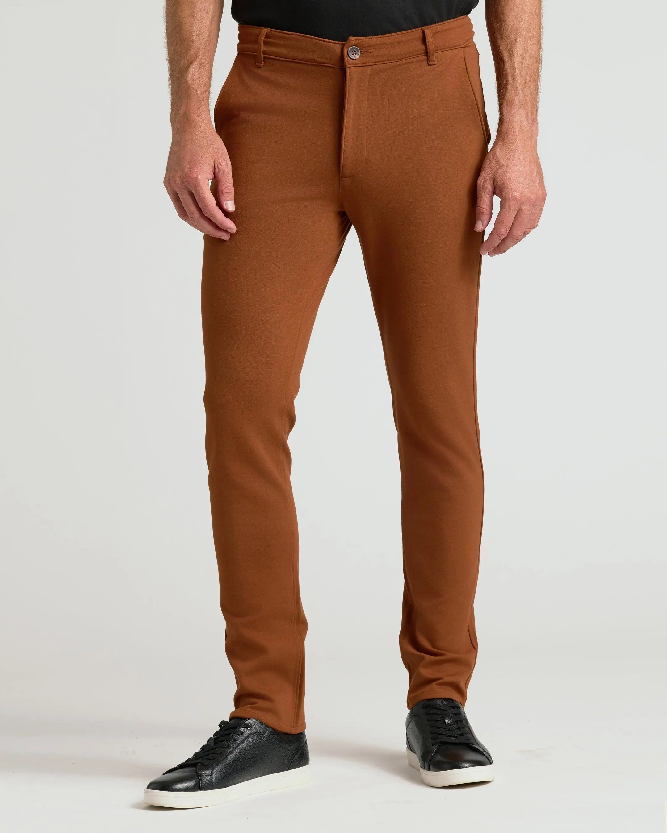 Suede Brown Slim Comfort Knit Chino Pant Suede Brown Slim Comfort Knit Chino Pant