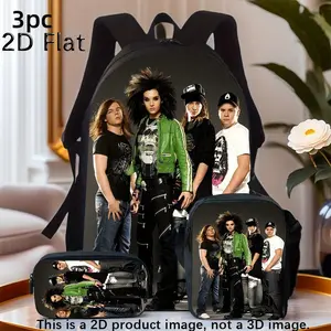 3pcs Tokio Hotel Backpack Set, Including School Bag, Pencil Case And Messenger Bag. Suitable for s And s. Large Capacity Laptop Backpack, Perfect for Daily Commuting