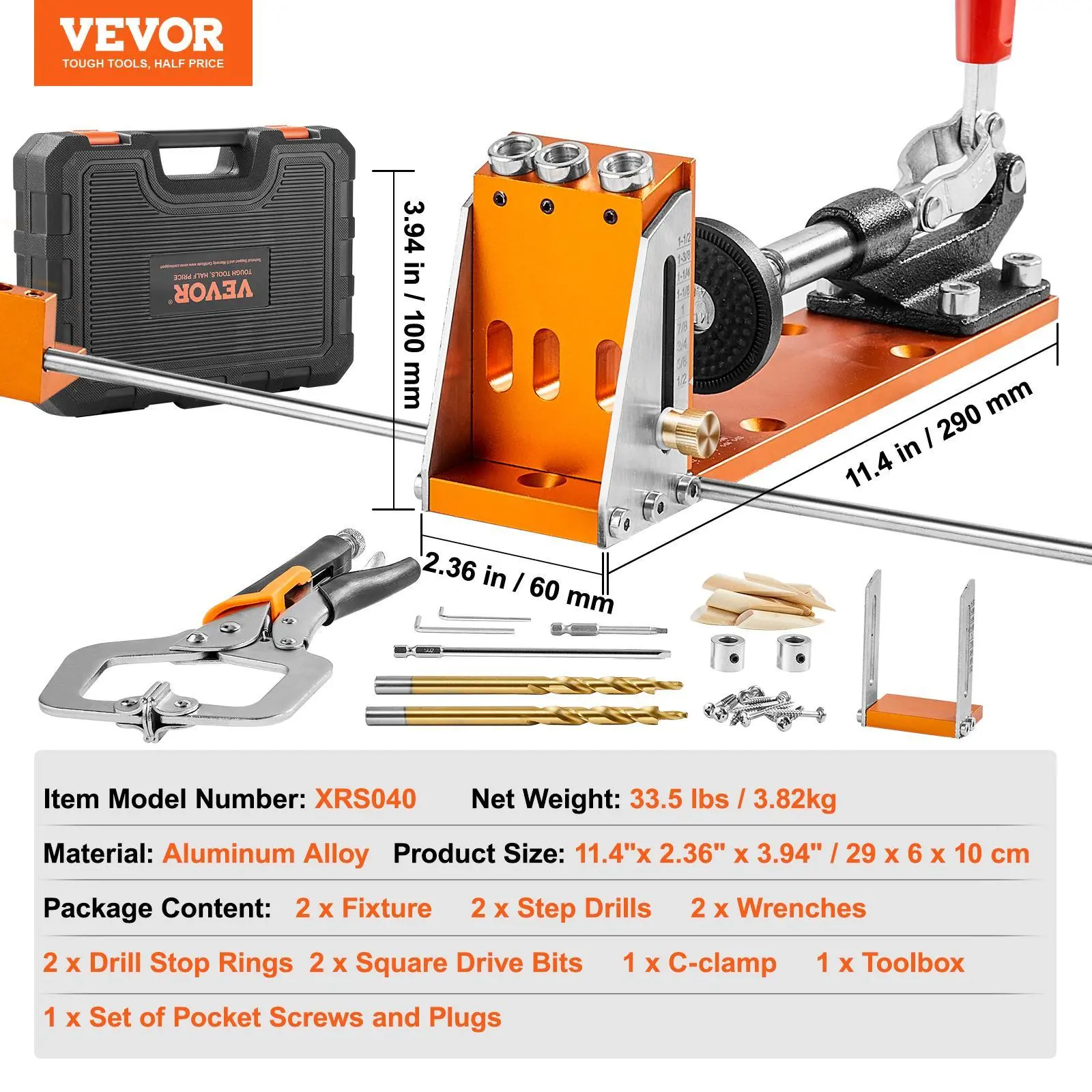 34 Pcs - Fixing Rod+Clamp+Toolbox Kit
