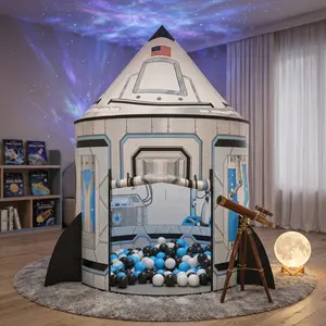 Rocket Ship Kids Play Tent – 50-inch Space Themed Tent, Spacious Indoor/Outdoor Playhouse for Boys, Durable Fabric.Space Rocket Play Tent for Toddlers – Sturdy Indoor/Outdoor Kids Tent, Immersive Design for Imaginative Play