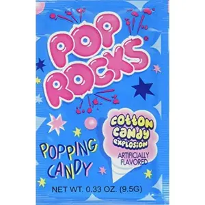 24x Pop Rocks Cotton Candy Fruity Candy - Fun Snack Treats, Explosive Flavor, Sweet Treats, Party Candy 0.33oz