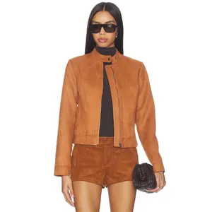 NIA Effie Moto Jacket in Tan