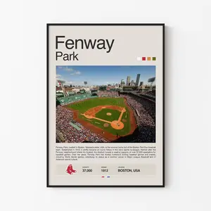 Fenway Park Stadium Poster,  Stadium Poster, Sports Poster, Mid Century Modern, Baseball Fan Gift
