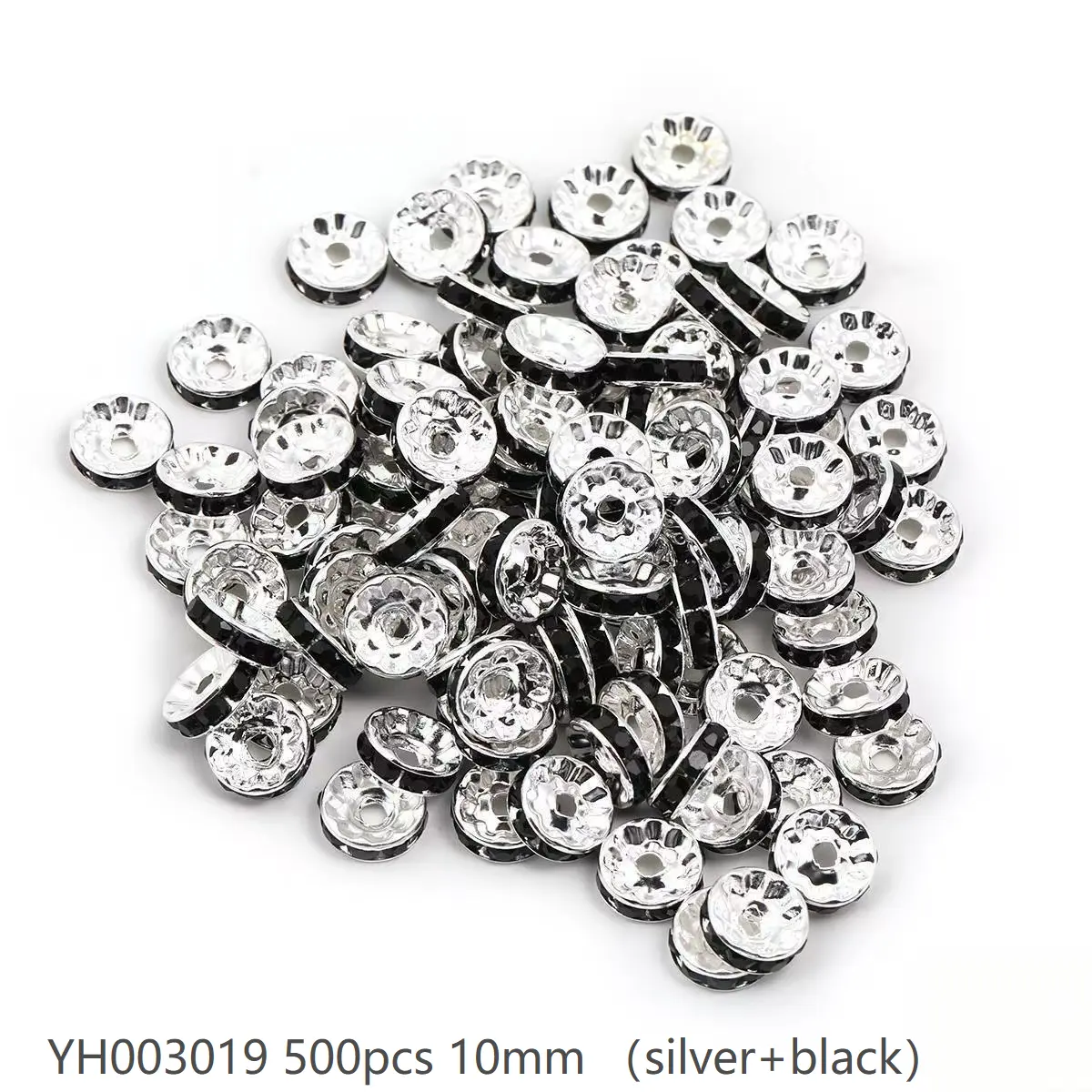 #3（10mm 500pcs) Silver/Black YH003019